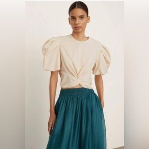 Vince Twist Front Organic Cotton Blend Blouse